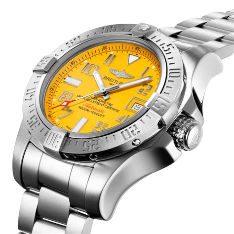 breitling yellow face chrono|Breitling avenger ii seawolf yellow.